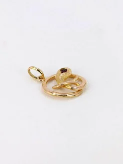 Pendentif charms ancien serpent or jaune
