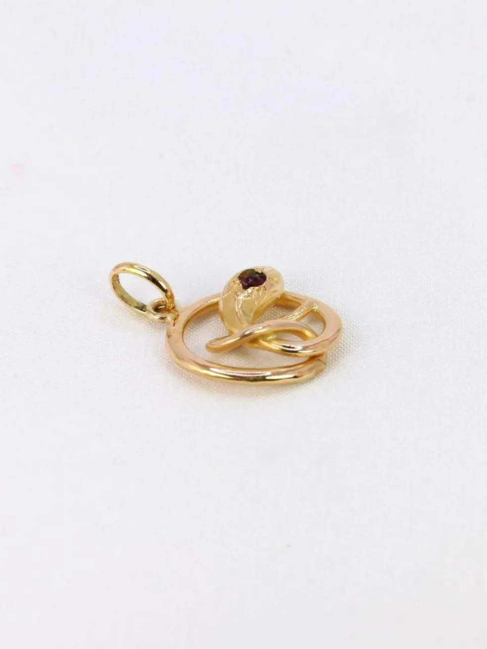 Pendentif charms ancien serpent or jaune