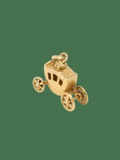 Pendentif charms carrosse vintage or jaune