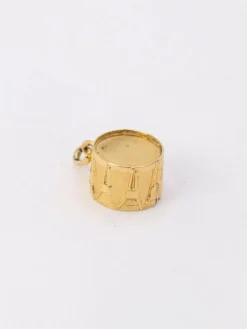 Pendentif charms tambour vintage or jaune