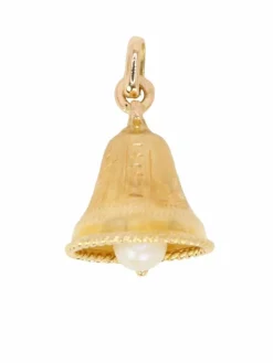 Pendentif charms vintage cloche or jaune perle
