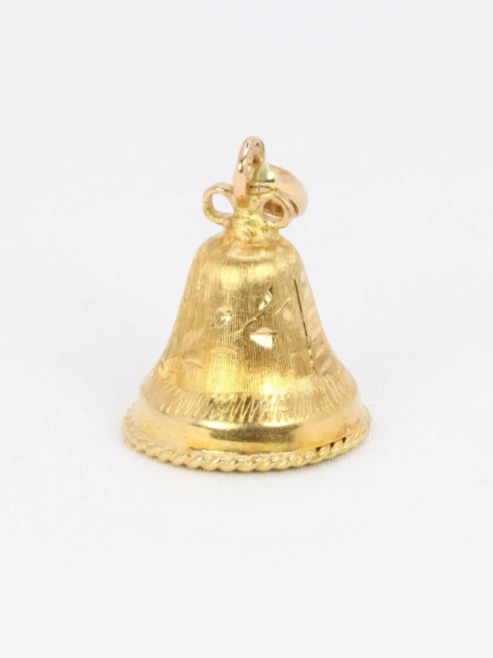 Pendentif charms vintage cloche or jaune perle