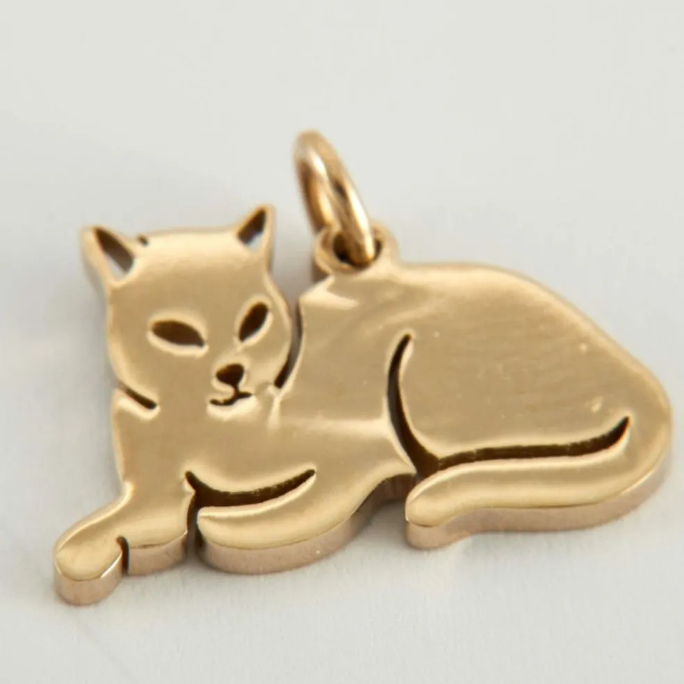 Pendentif Chat Or jaune