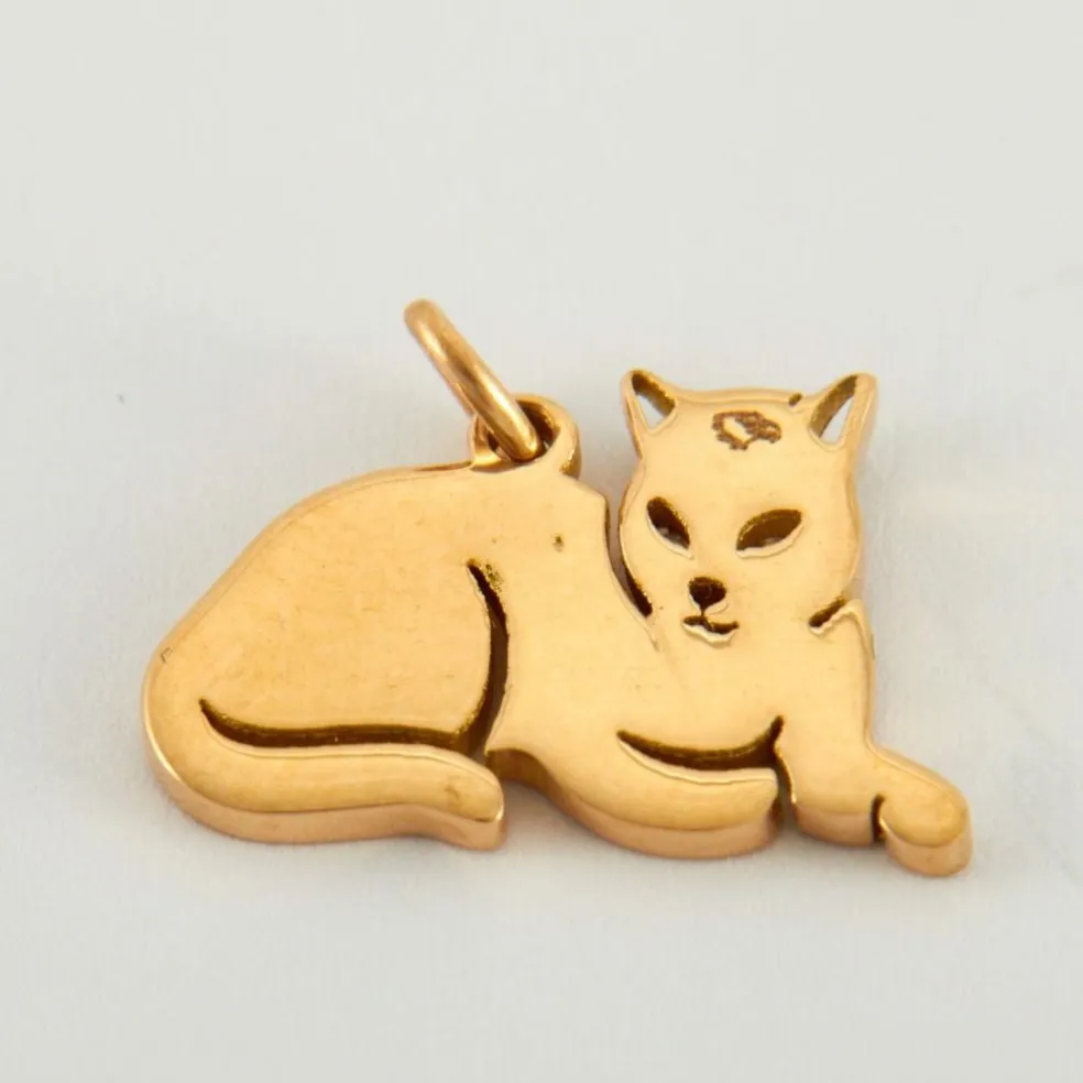 Pendentif Chat Or jaune