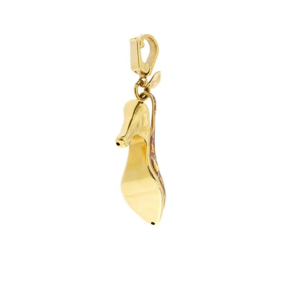 Pendentif "chaussure" Or jaune Email