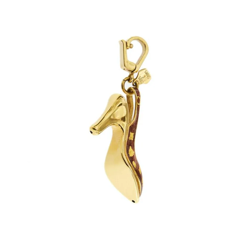Pendentif "chaussure" Or jaune Email