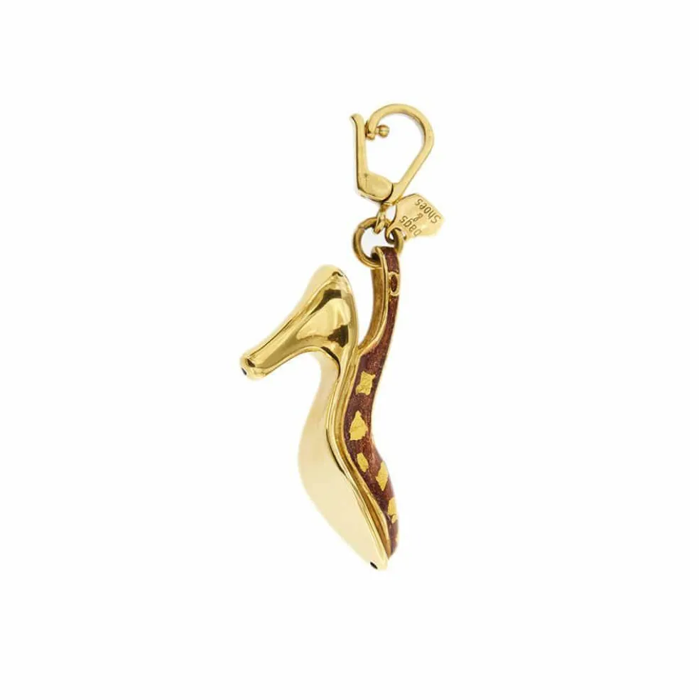 Pendentif "chaussure" Or jaune Email