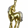 Pendentif cheval en or jaune et blanc