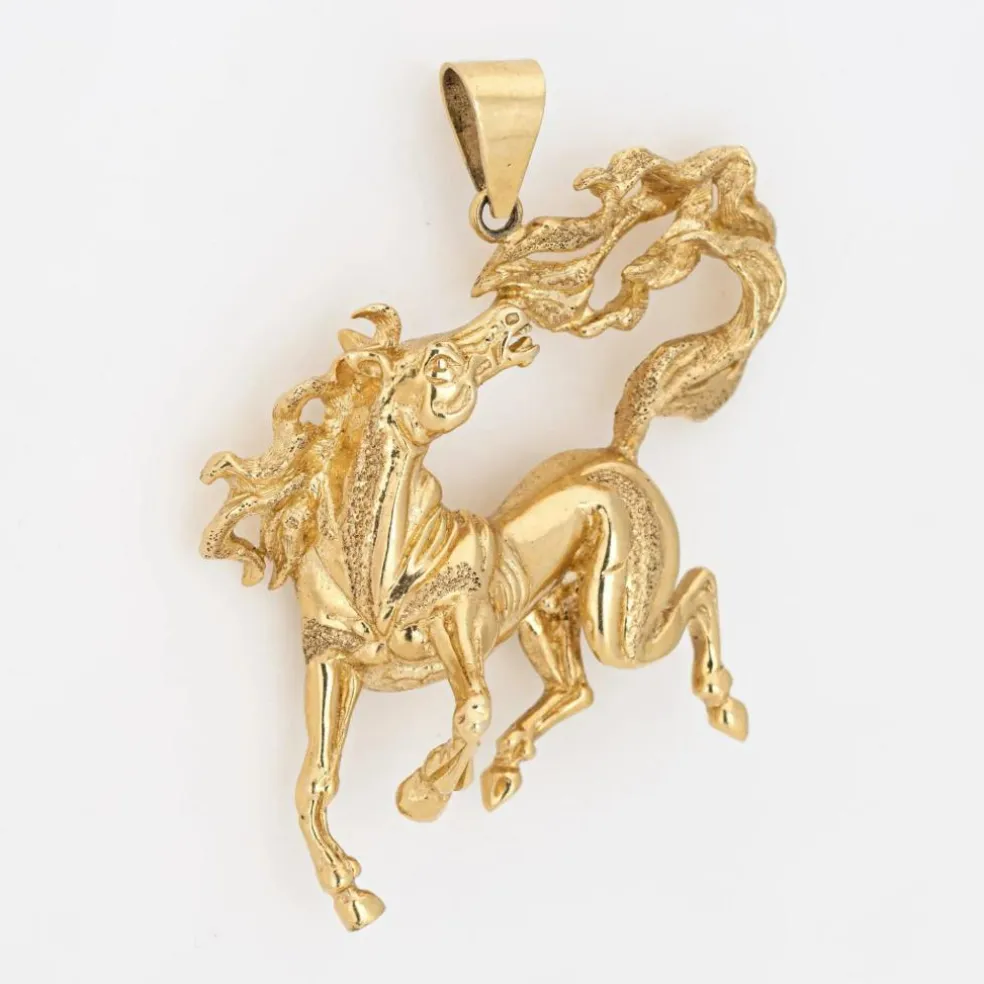 Pendentif Cheval Sauvage Vintage Or jaune
