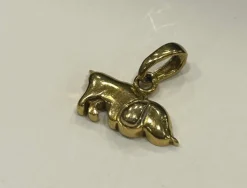 Pendentif chien or jaune
