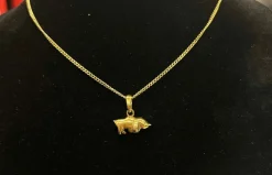 Pendentif chien or jaune