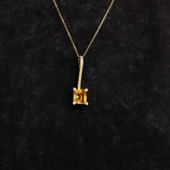 Pendentif Citrine Diamant