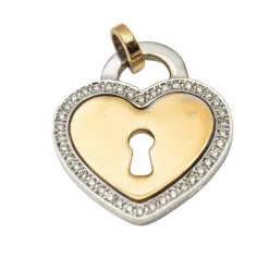 Pendentif "Clé d'amour" 2 Ors Diamants