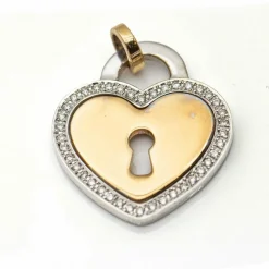 Pendentif "Clé d'amour" 2 Ors Diamants