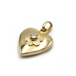 Pendentif coeur - Or jaune et diamant