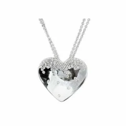 Pendentif coeur diamants
