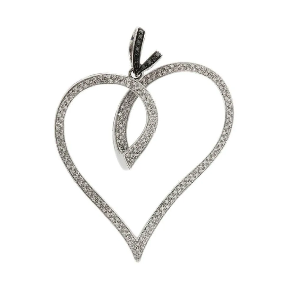 Pendentif coeur diamants