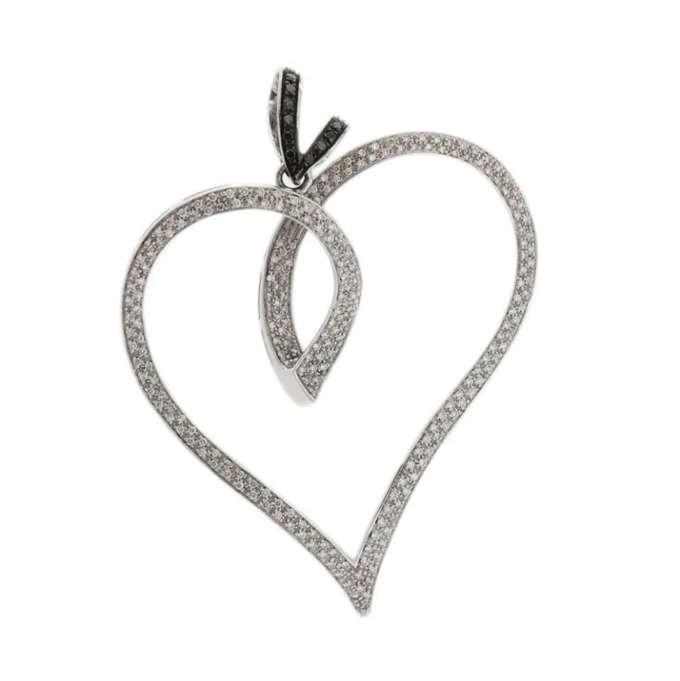 Pendentif coeur diamants
