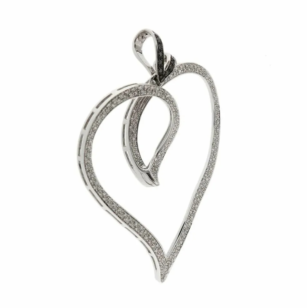 Pendentif coeur diamants