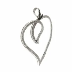 Pendentif coeur diamants