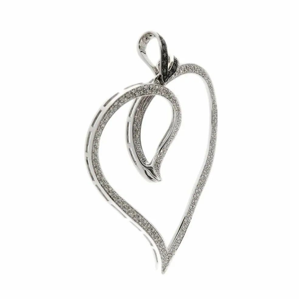 Pendentif coeur diamants