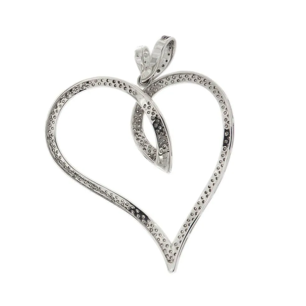 Pendentif coeur diamants