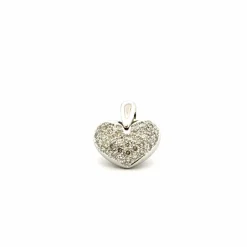 Pendentif coeur en or blanc 18 carats et diamants