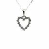 Pendentif Coeur Or Blanc 18k & Diamants