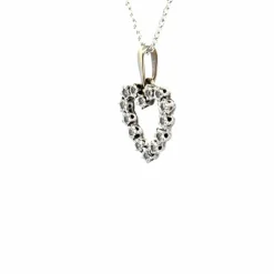 Pendentif Coeur Or Blanc 18k & Diamants