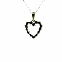Pendentif Coeur Or Blanc 18k & Diamants