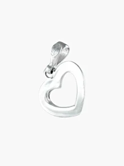 Pendentif Coeur or blanc