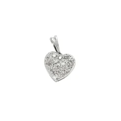 Pendentif coeur or blanc et diamants