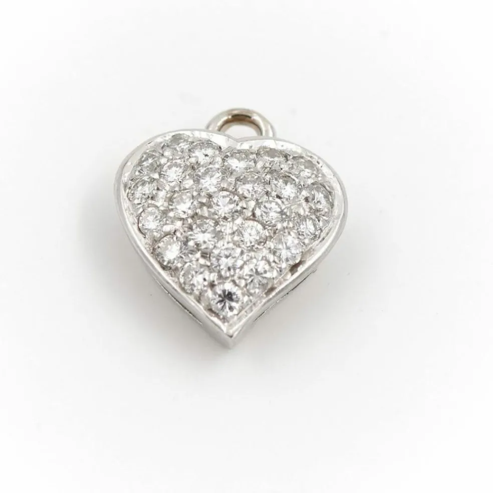 Pendentif Coeur Or blanc Diamant