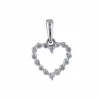 Pendentif "coeur" or blanc et diamants