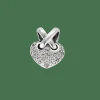 PENDENTIF COEUR OR BLANC ET DIAMANTS.