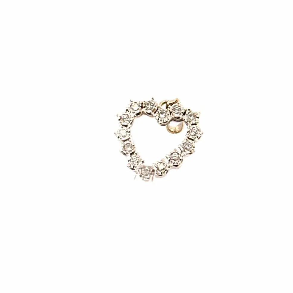 Pendentif Coeur Or Blanc 18k & Diamants