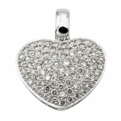 Pendentif Coeur Or blanc Diamant