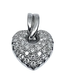 Pendentif coeur or blanc 29 diamants