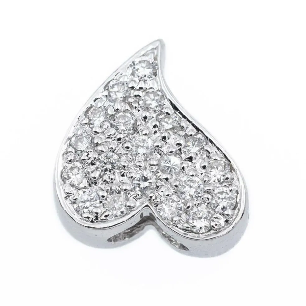 Pendentif Coeur Or blanc Diamant
