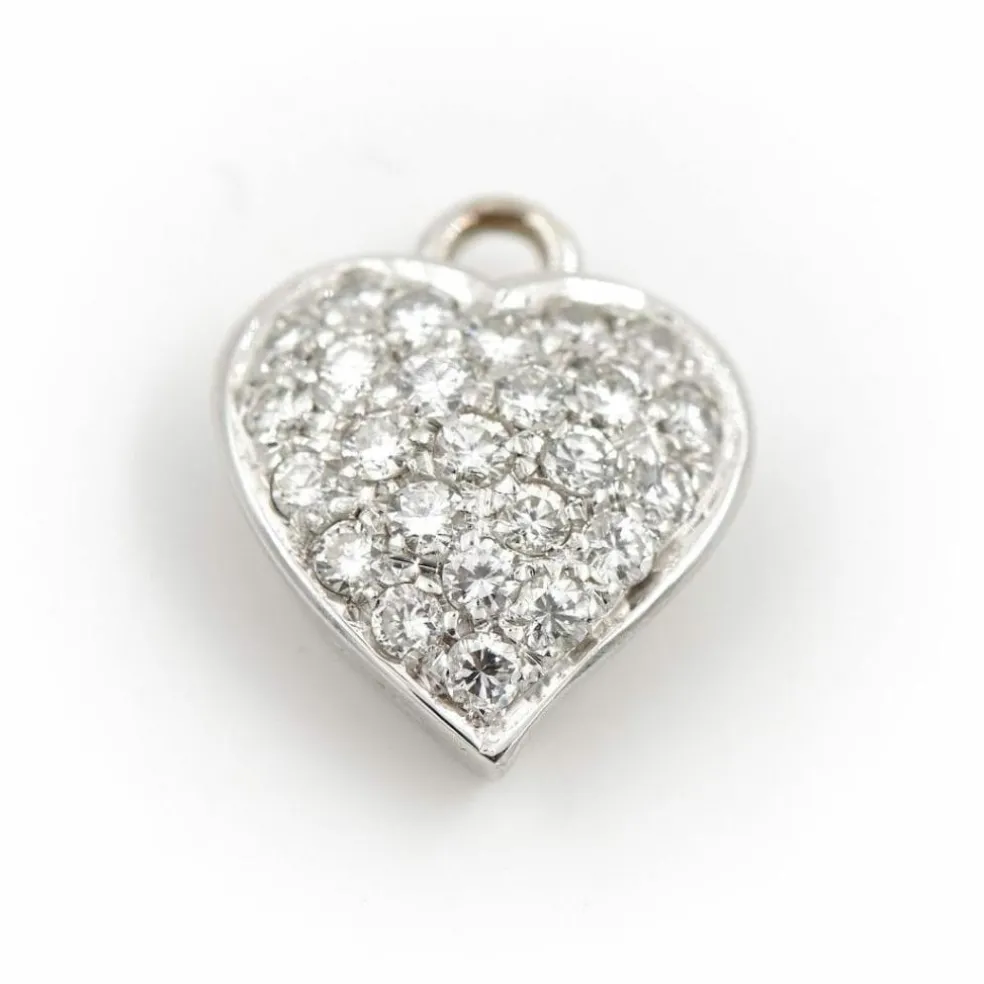 Pendentif Coeur Or blanc Diamant