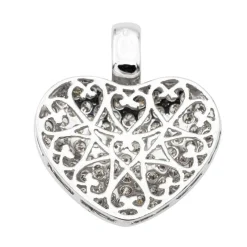Pendentif Coeur Or blanc Diamant