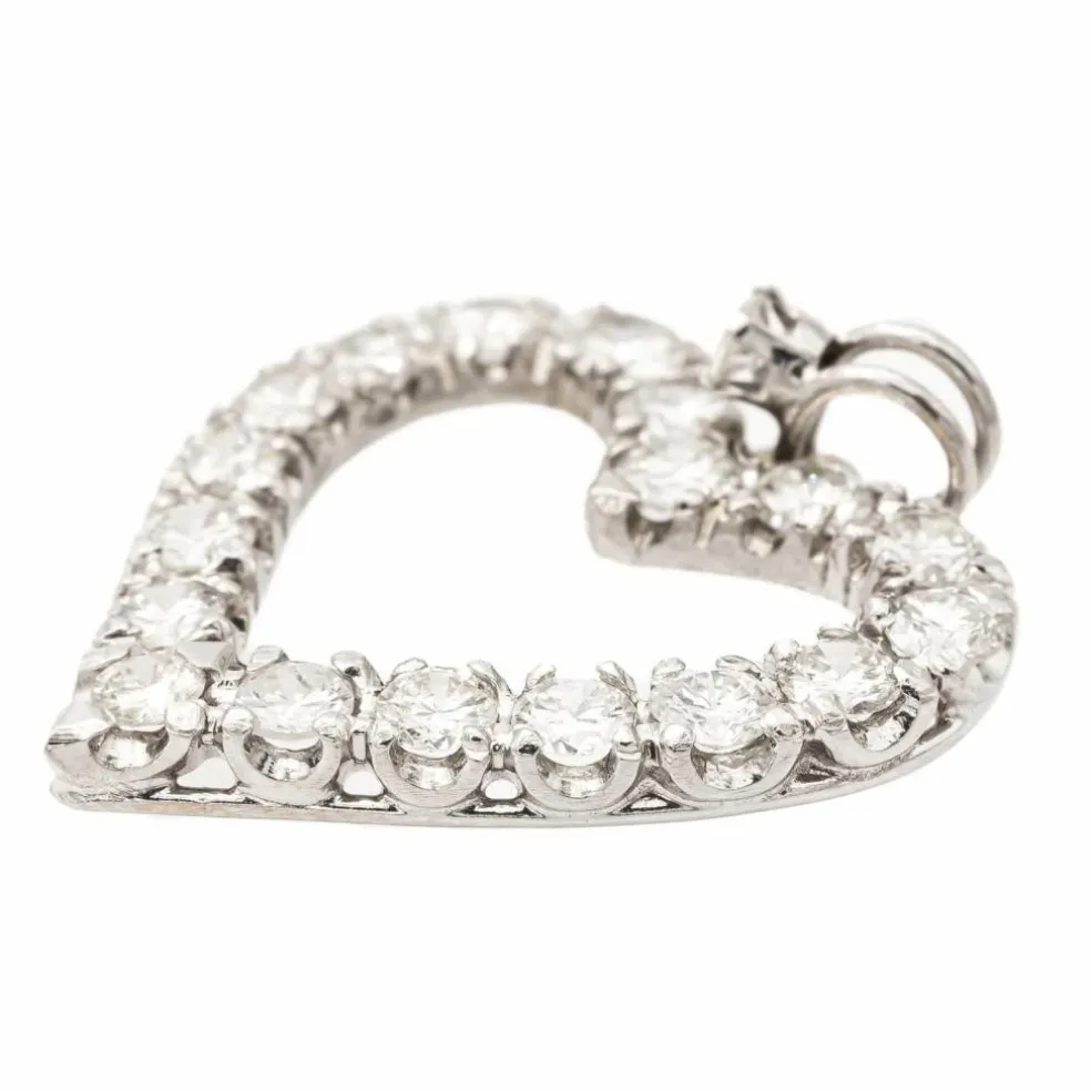 Pendentif Coeur Or blanc Diamant