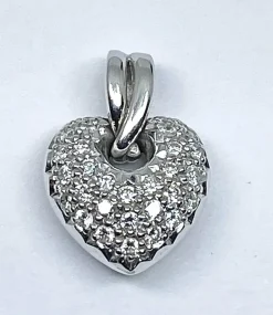 Pendentif coeur or blanc 29 diamants