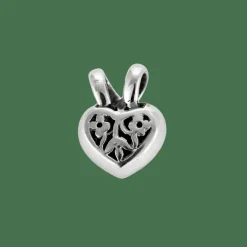 PENDENTIF COEUR OR BLANC ET DIAMANTS.