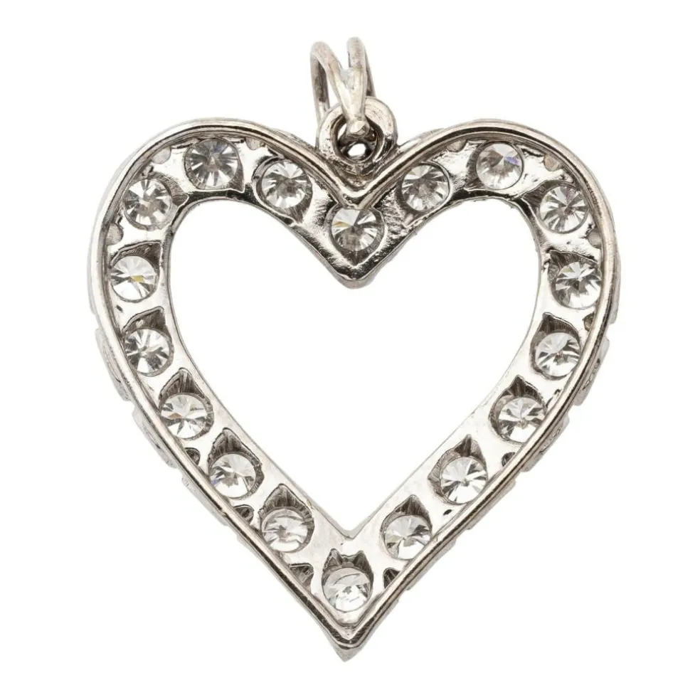 Pendentif Coeur Or blanc Diamant