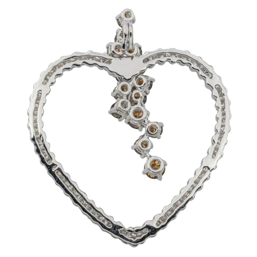 Pendentif Coeur Or blanc Diamant