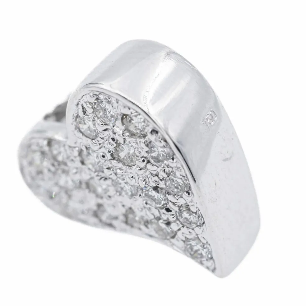 Pendentif Coeur Or blanc Diamant