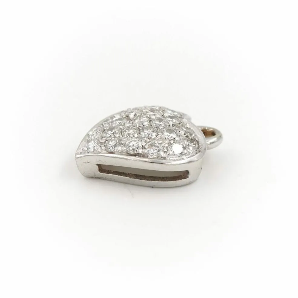 Pendentif Coeur Or blanc Diamant