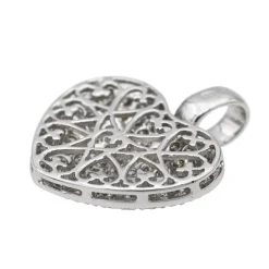 Pendentif Coeur Or blanc Diamant
