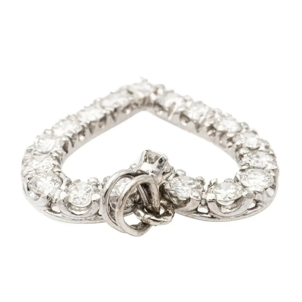 Pendentif Coeur Or blanc Diamant